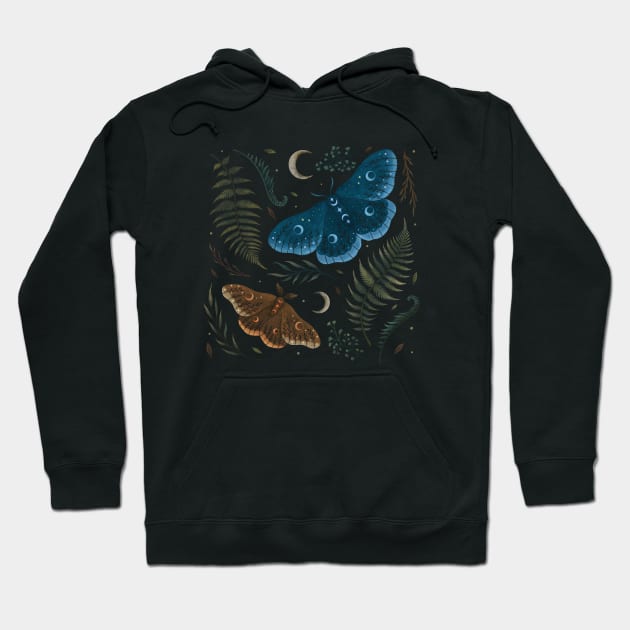 Moths and Ferns Hoodie by Episodic Drawing